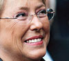 Chilian president Michelle Bachelet supports the World March