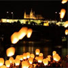 Lights above Prague celebrated the launch of the World March